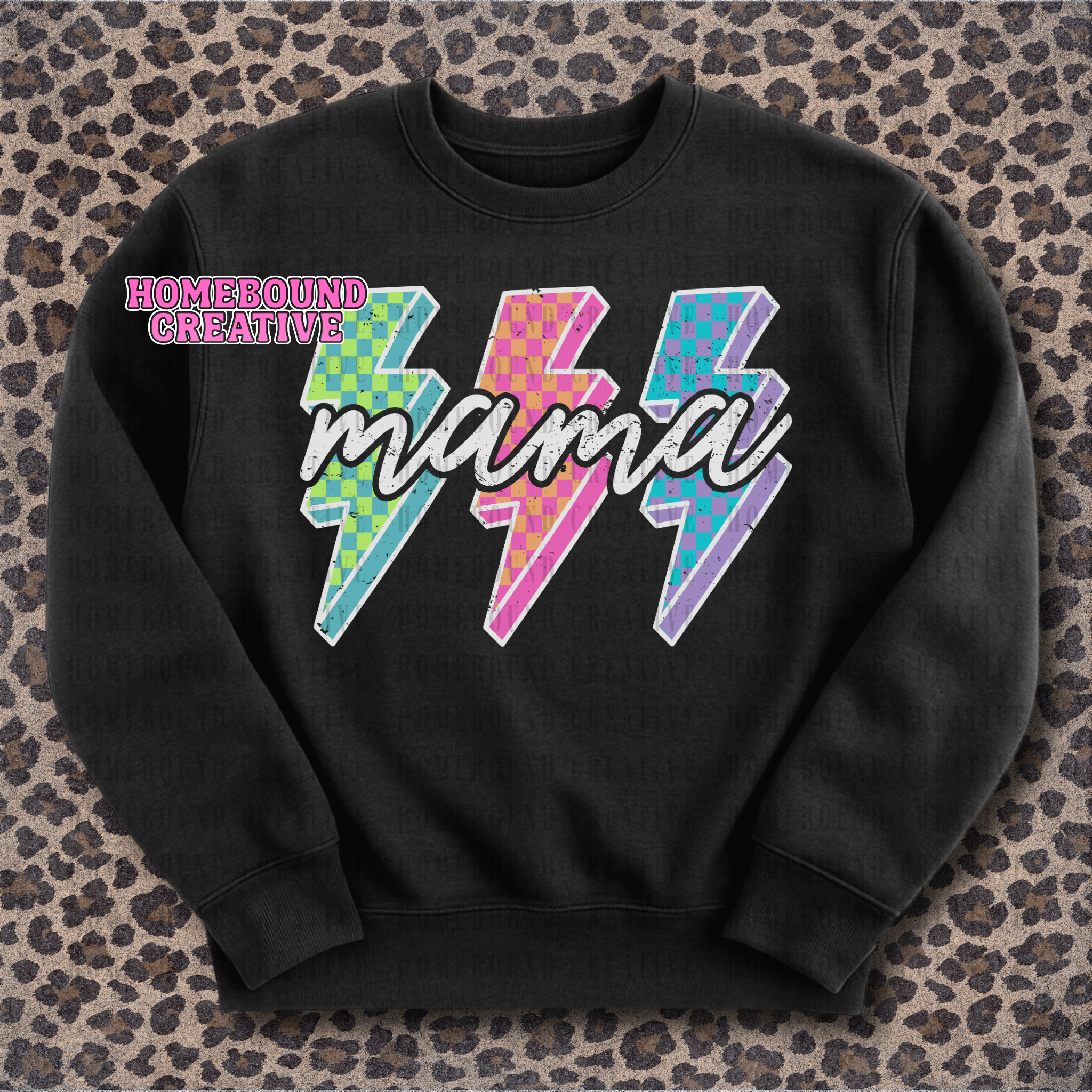 Checkerboard Bolt Mama PNG