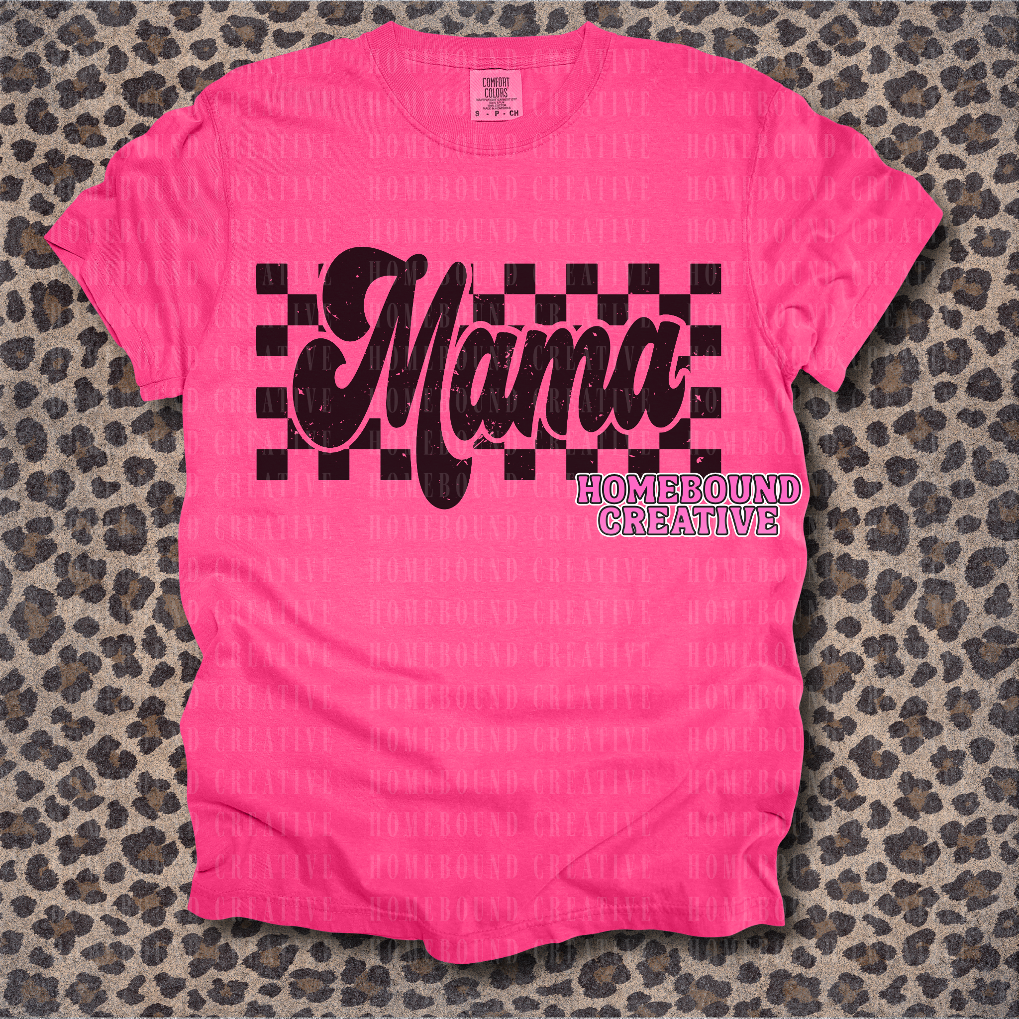 Retro Checkered Mama PNG