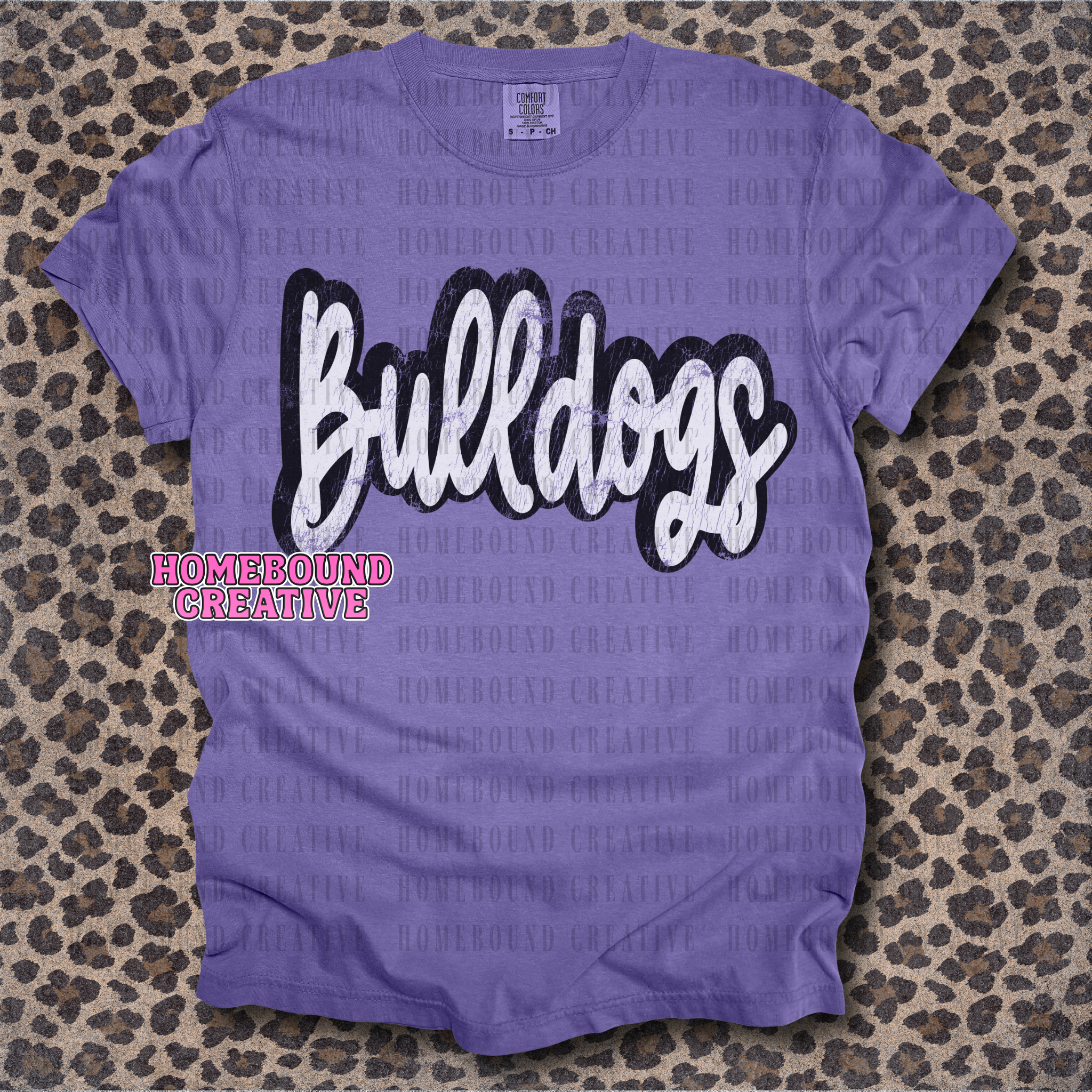 Grunge Cursive Bulldogs PNG
