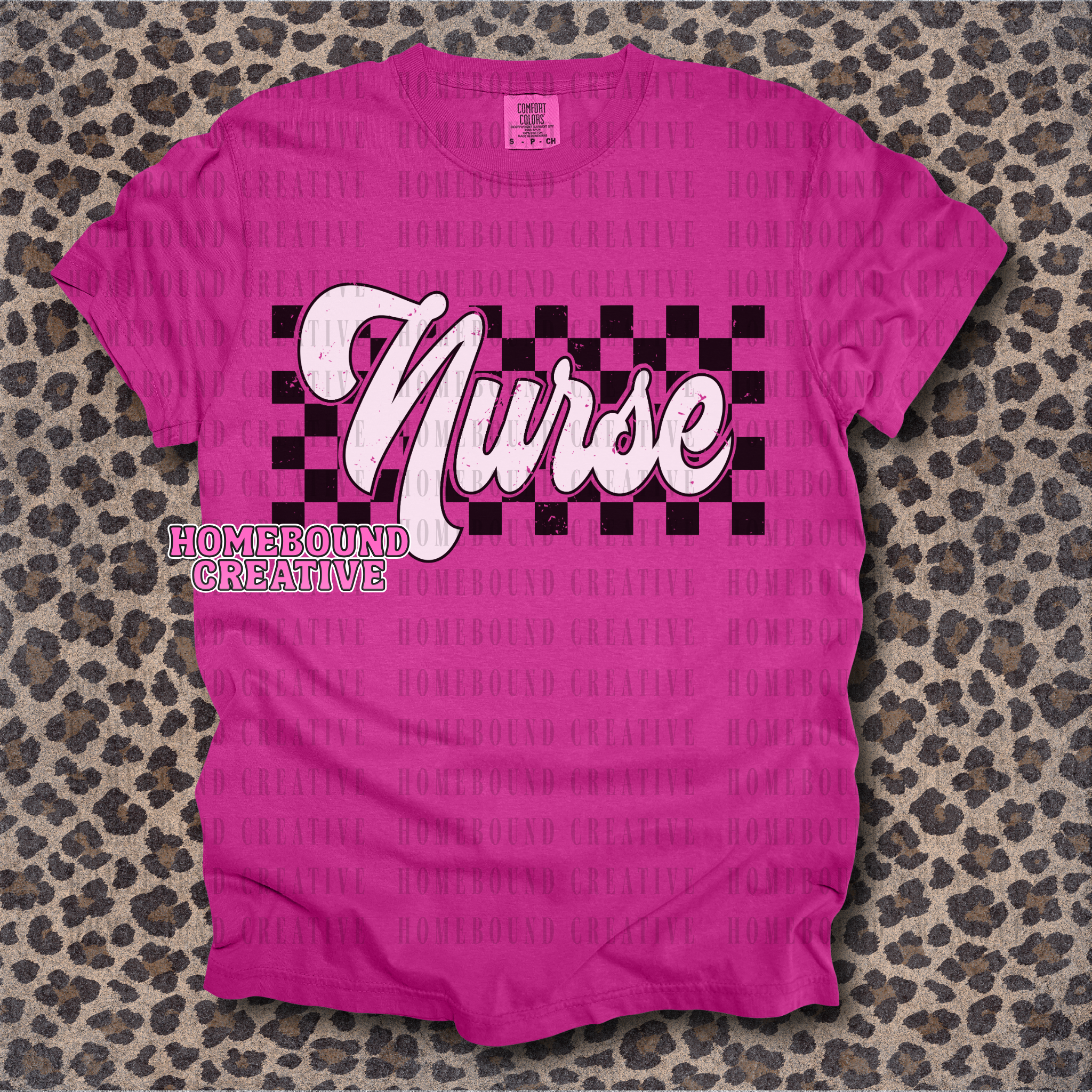 Retro Checkered Nurse PNG