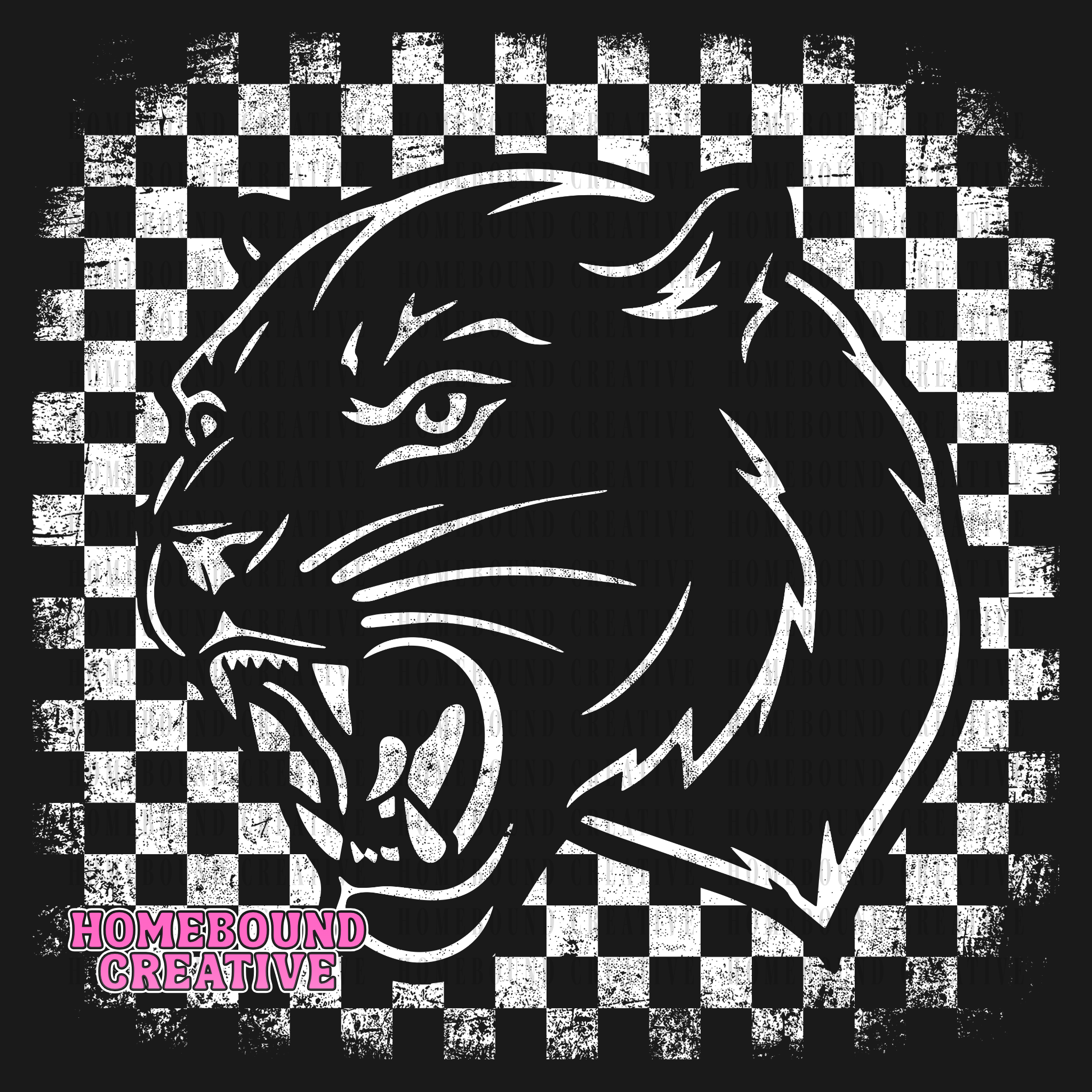 Grungy Panthers White PNG