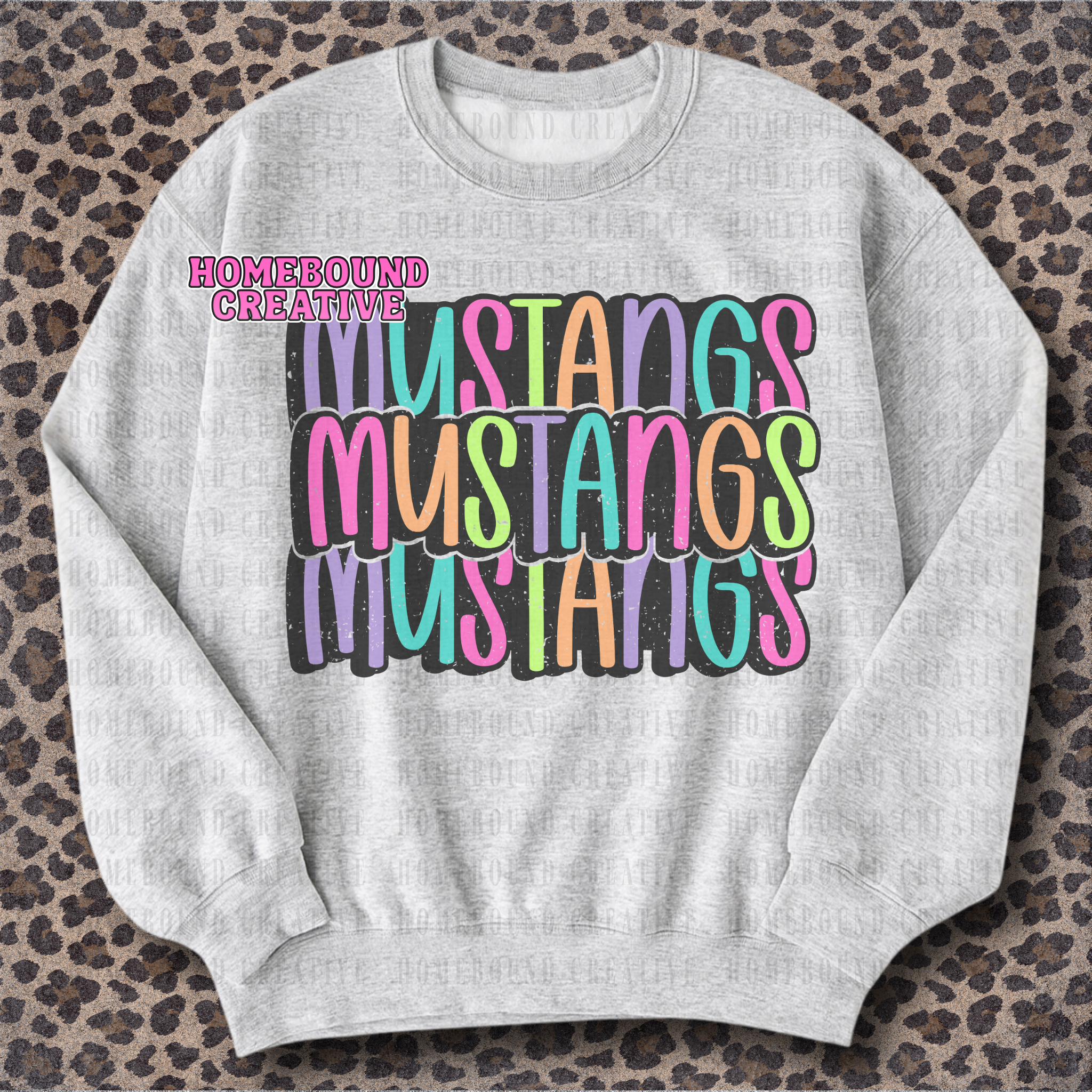 Bright Mustangs Stacked PNG
