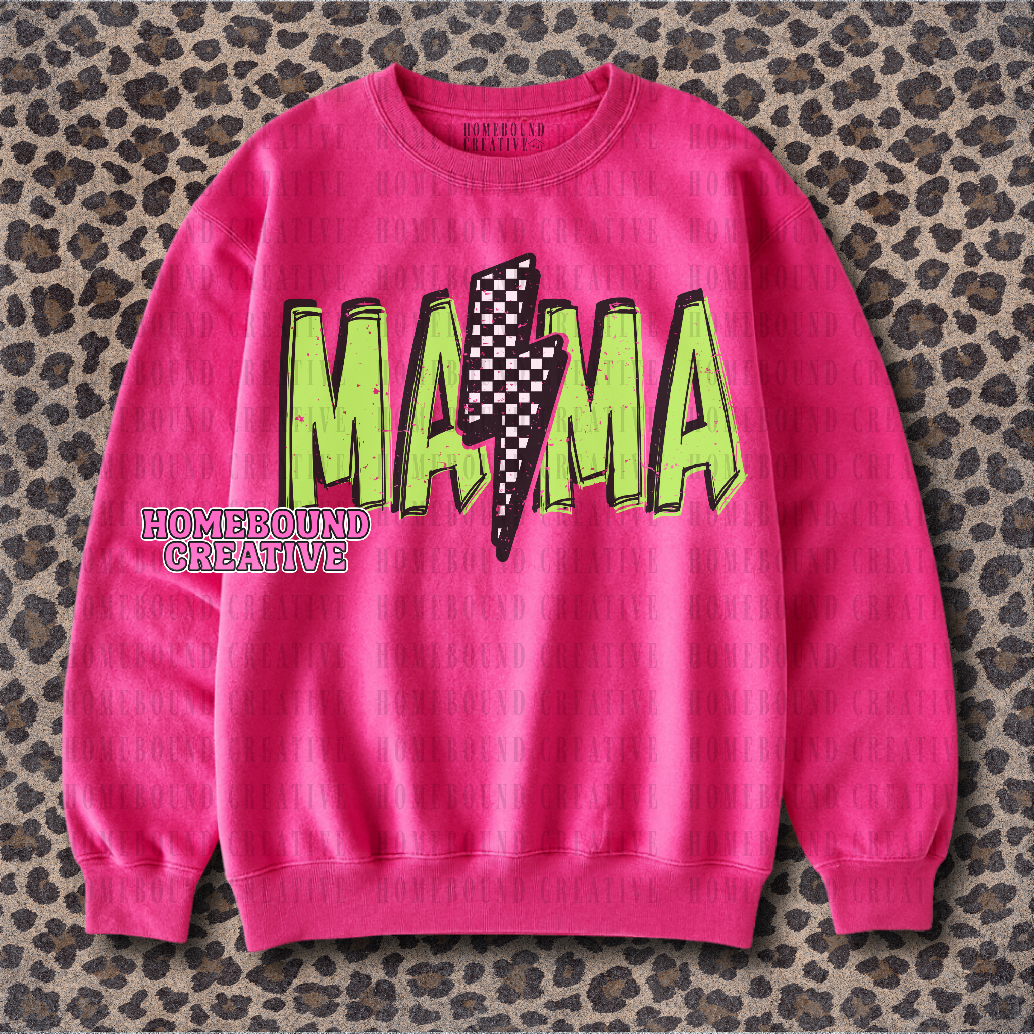 Bright Grunge Lightning Mama PNG