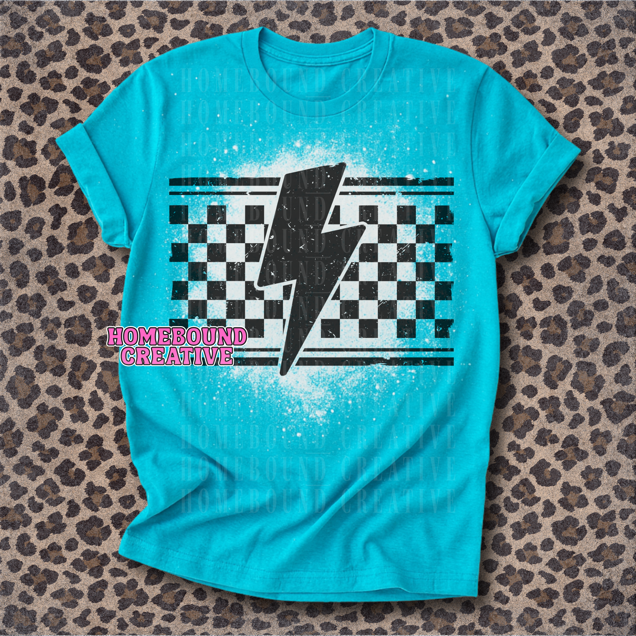 Grunge Checkered Lightning PNG