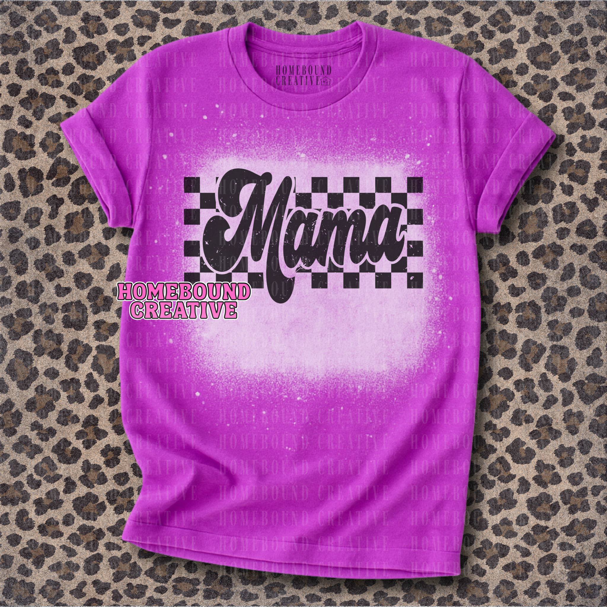 Retro Checkered Mama PNG