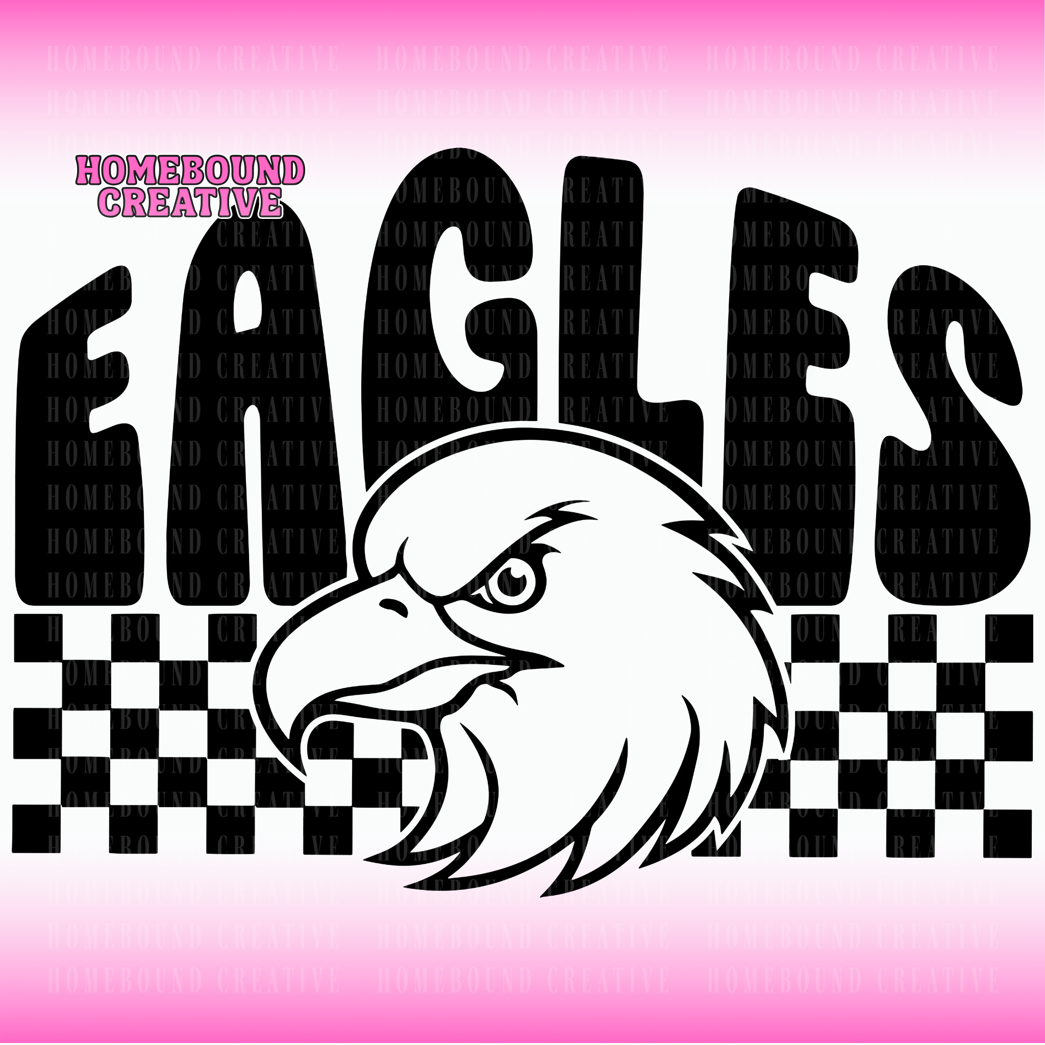 Checkered Arc Eagles SVG + PNG