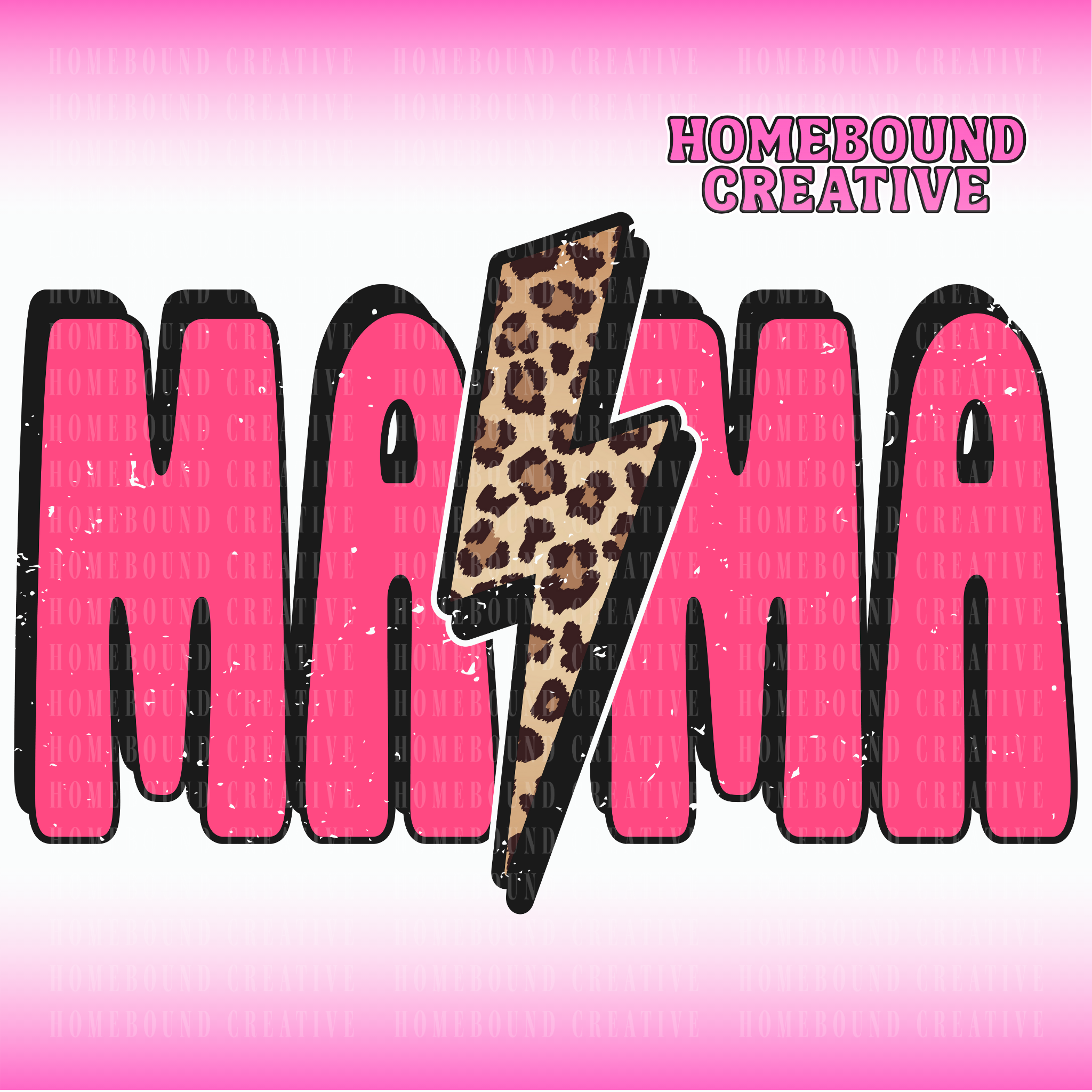Pink Mama Leopard Lightning PNG
