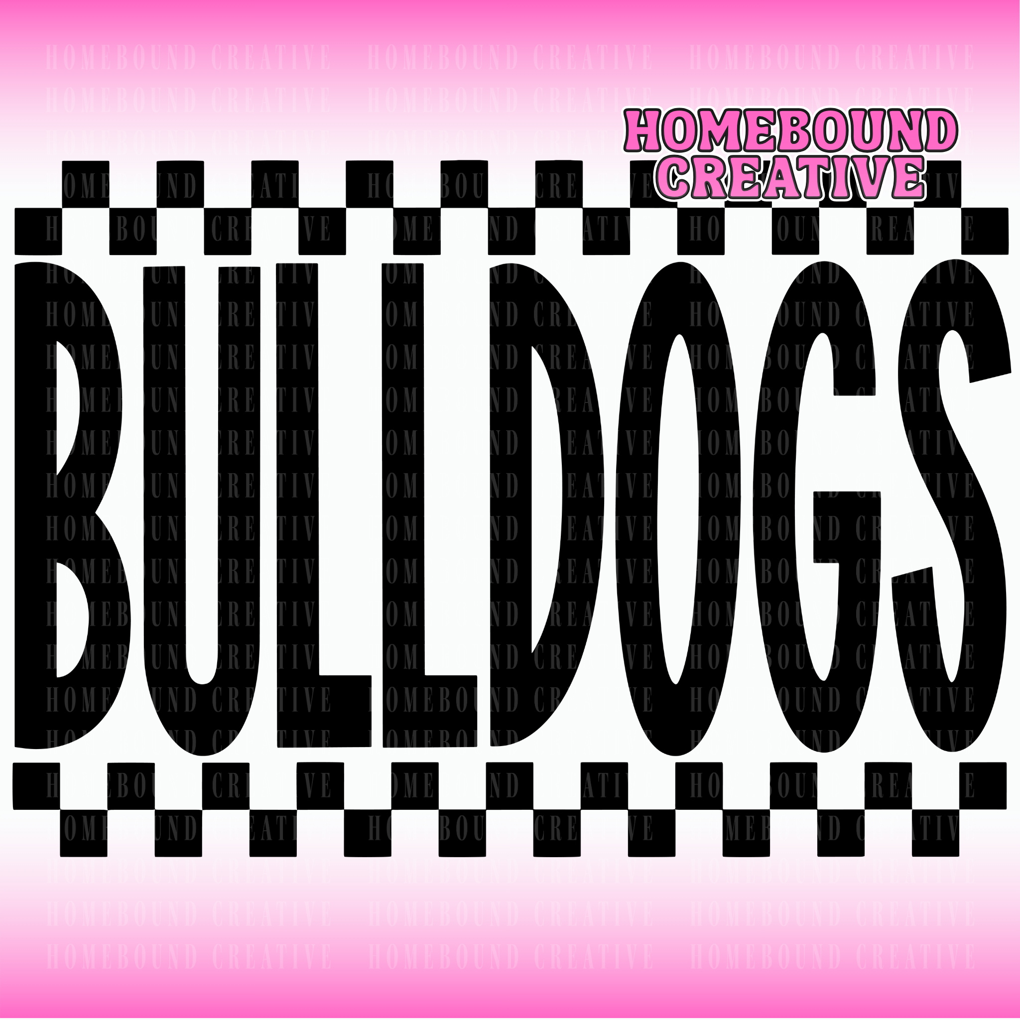 Playful Checkered Bulldogs SVG + PNG