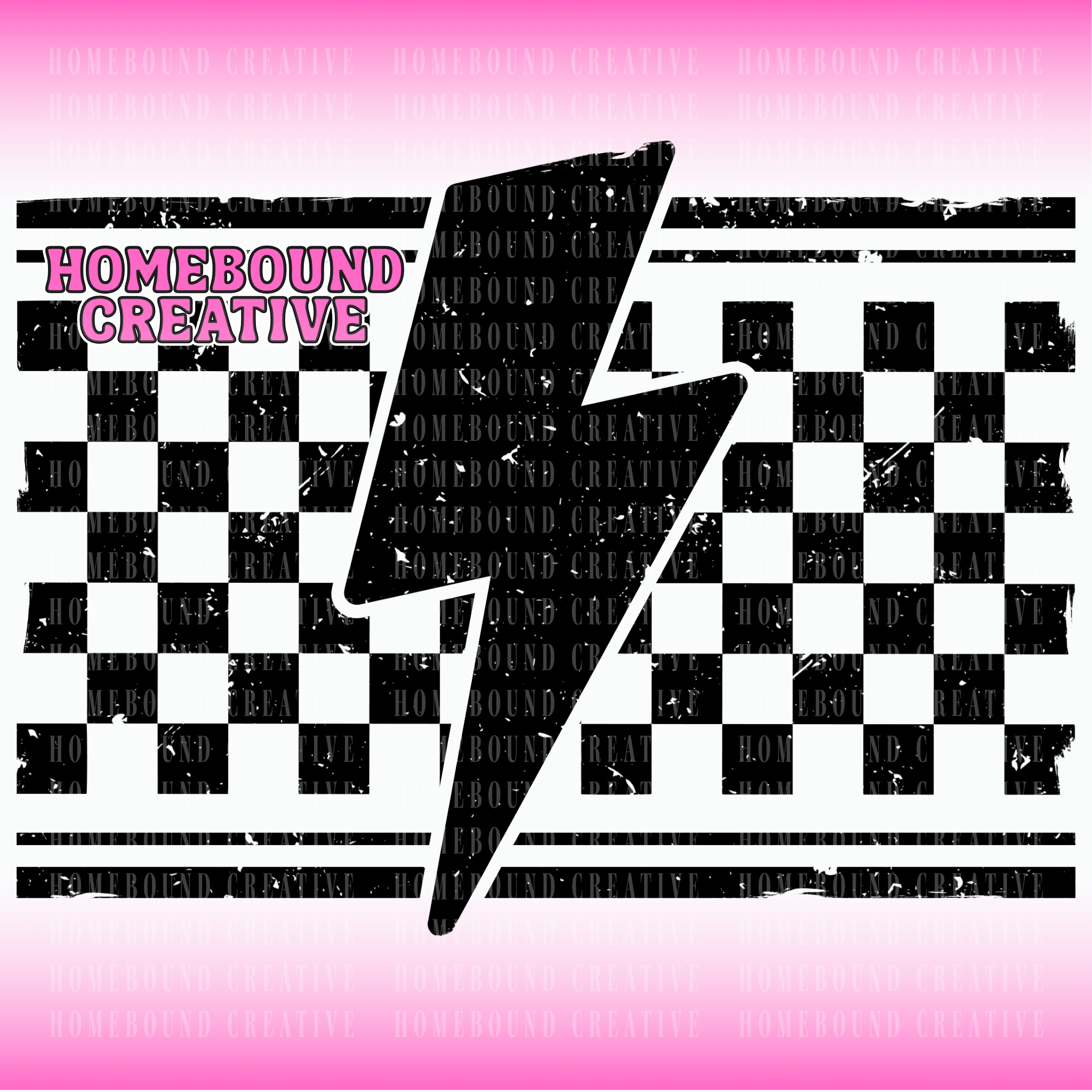Grunge Checkered Lightning PNG
