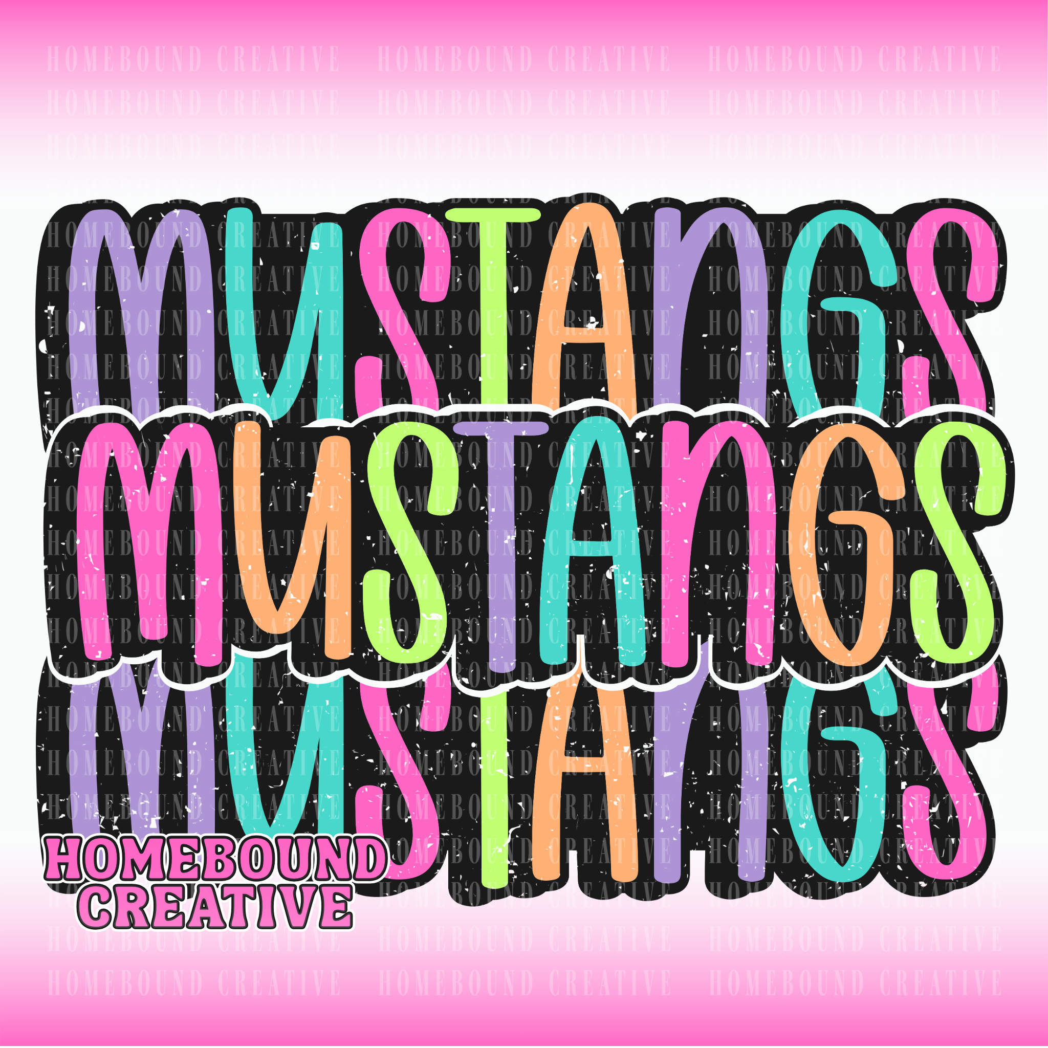 Bright Mustangs Stacked PNG