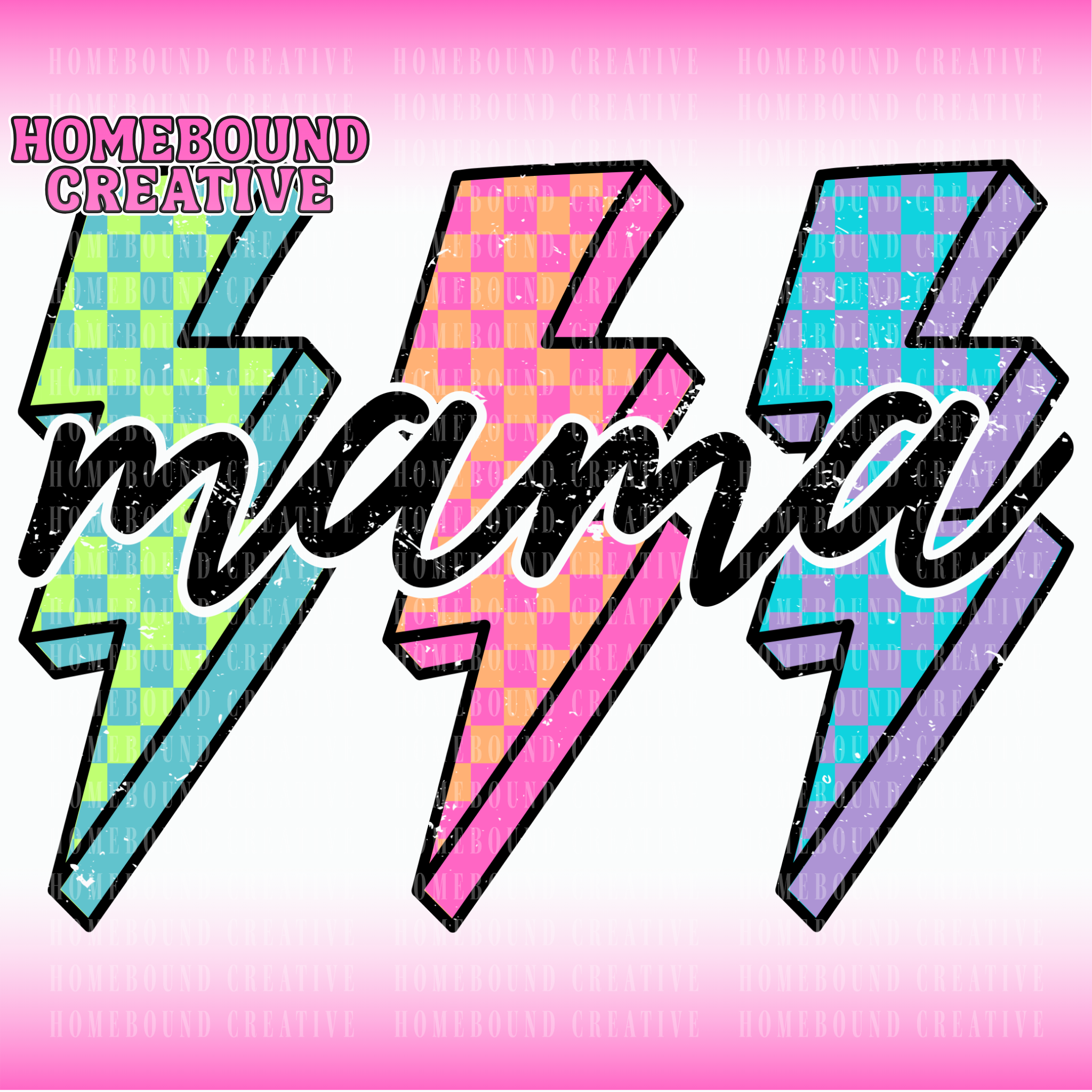 Neon Lightning Mama PNG