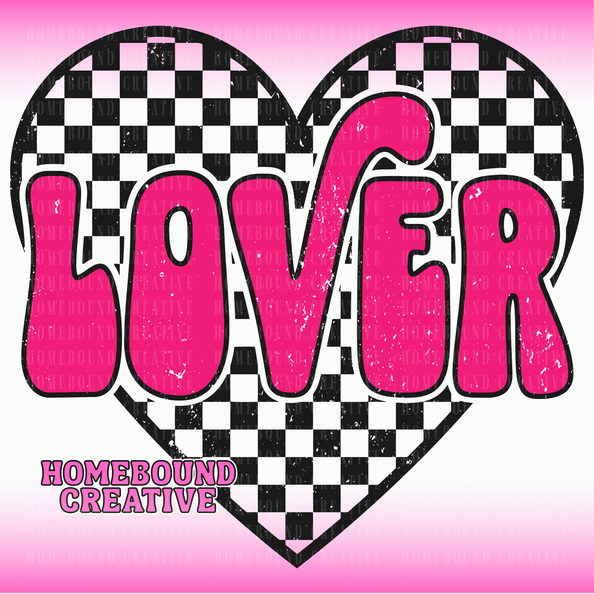 Checkered Heart Lover PNG