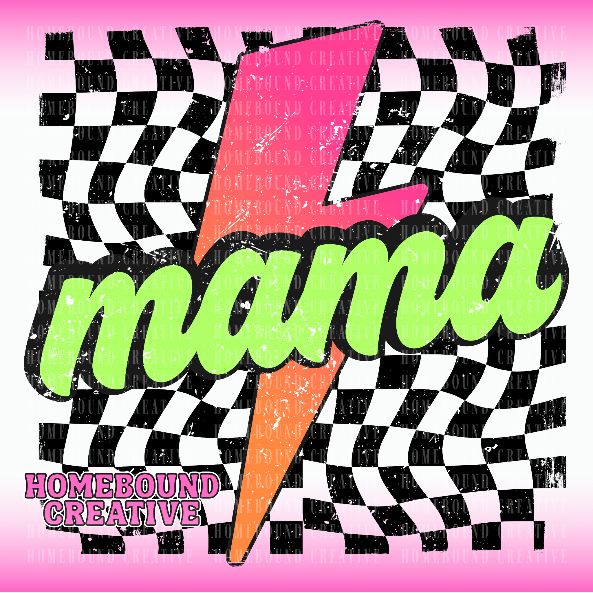 Lime Gradient Lightning Mama PNG