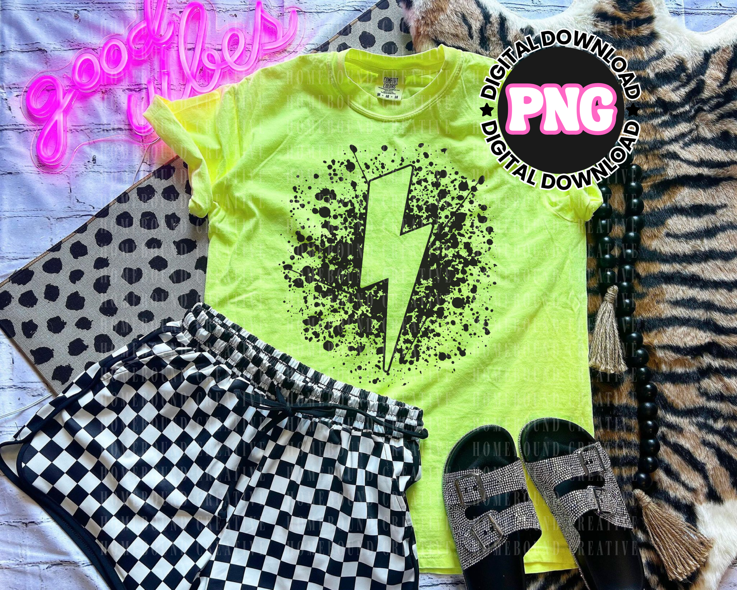 Paint Splatter Lightning PNG