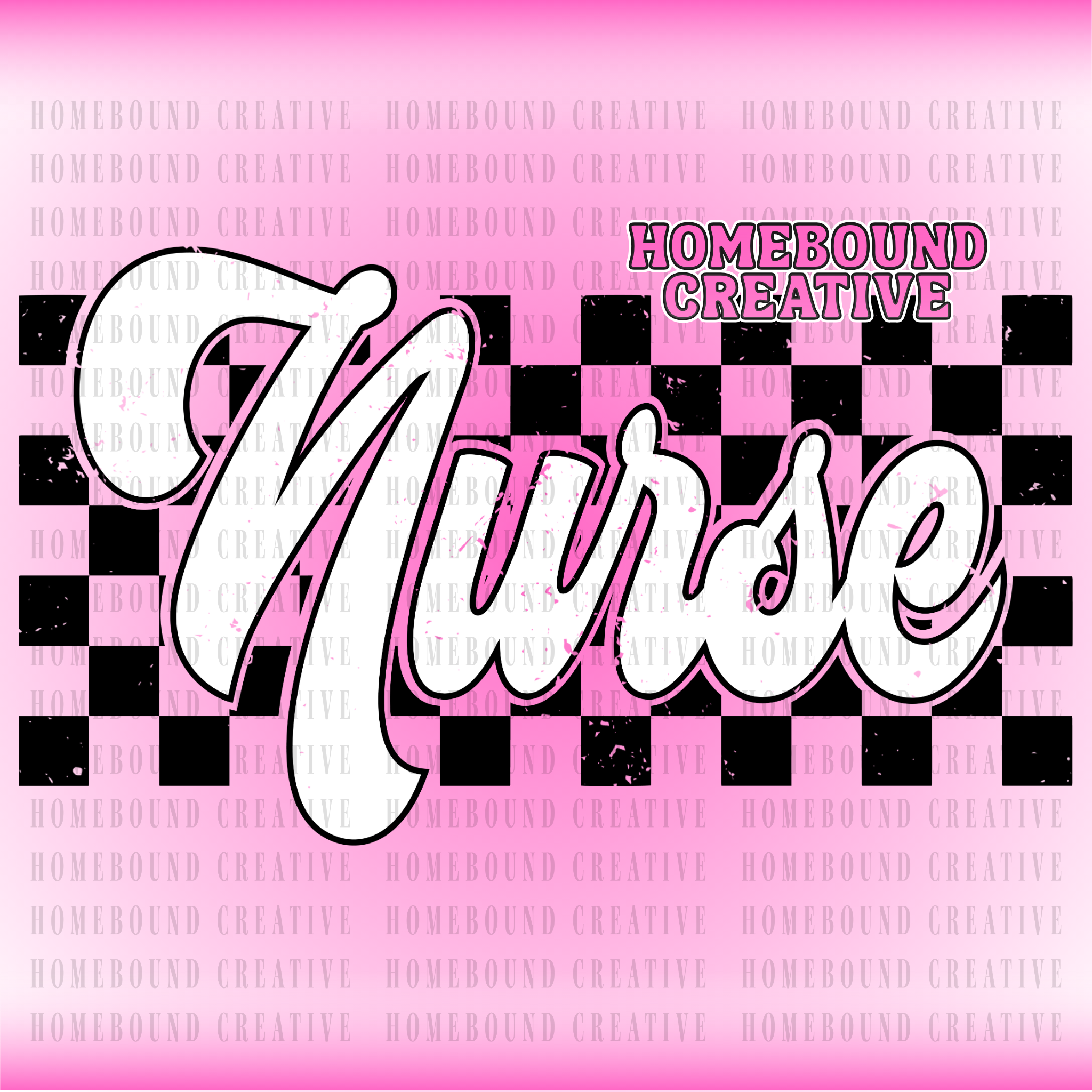 Retro Checkered Nurse PNG