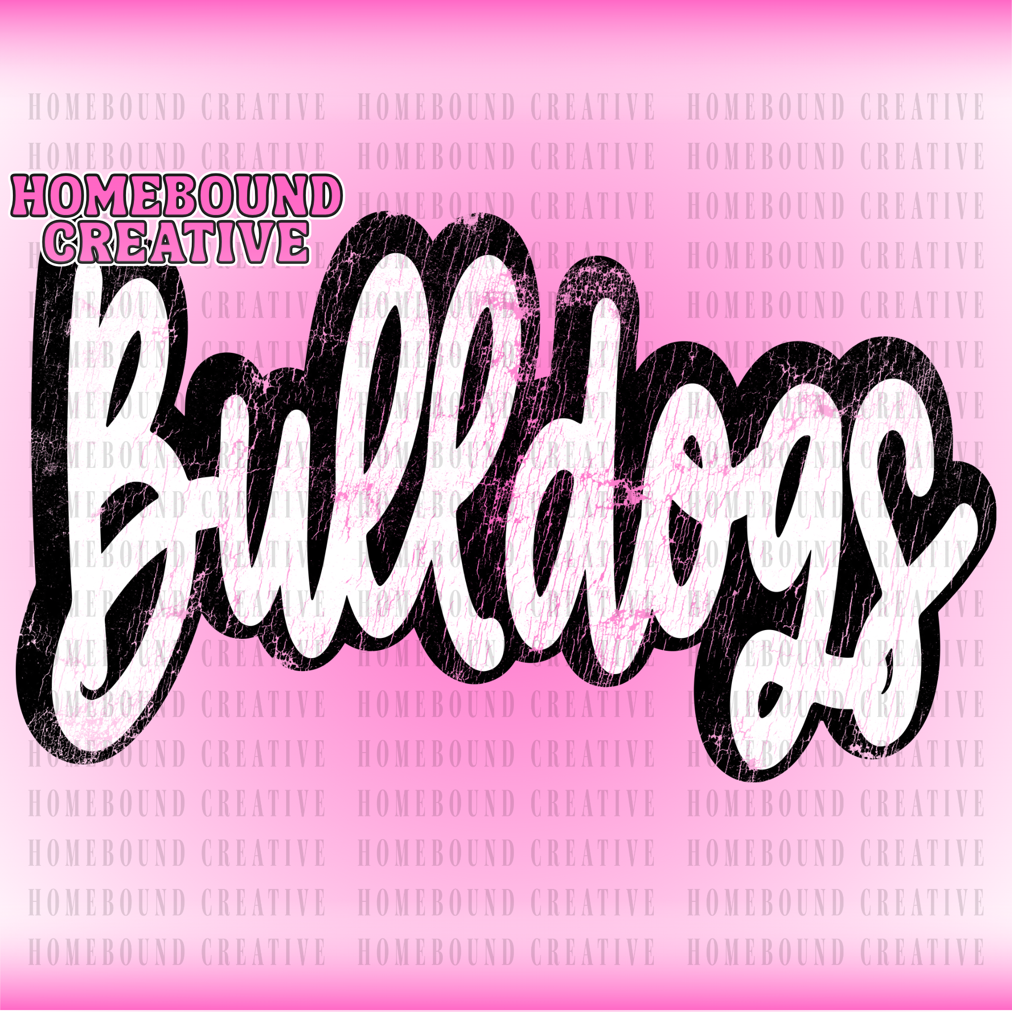 Grunge Cursive Bulldogs PNG