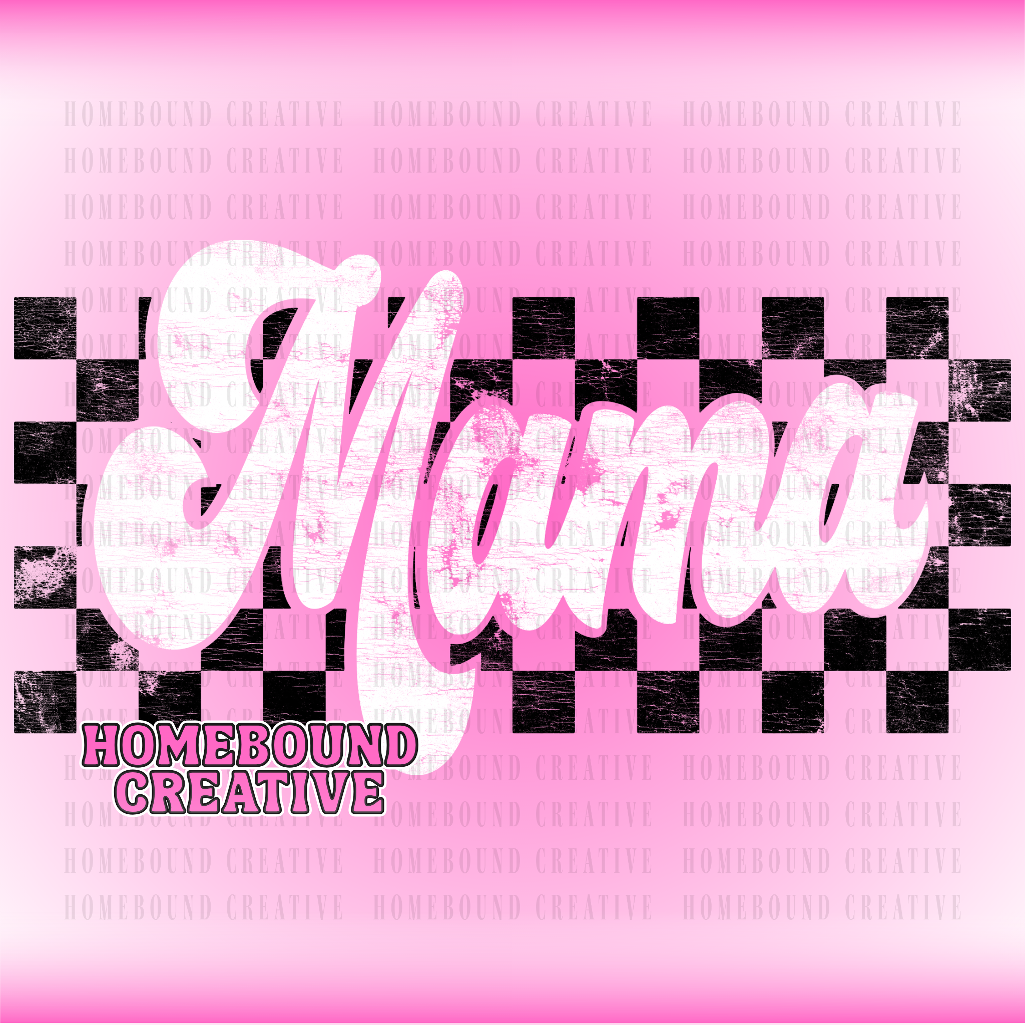 OG Retro Checkered Mama PNG