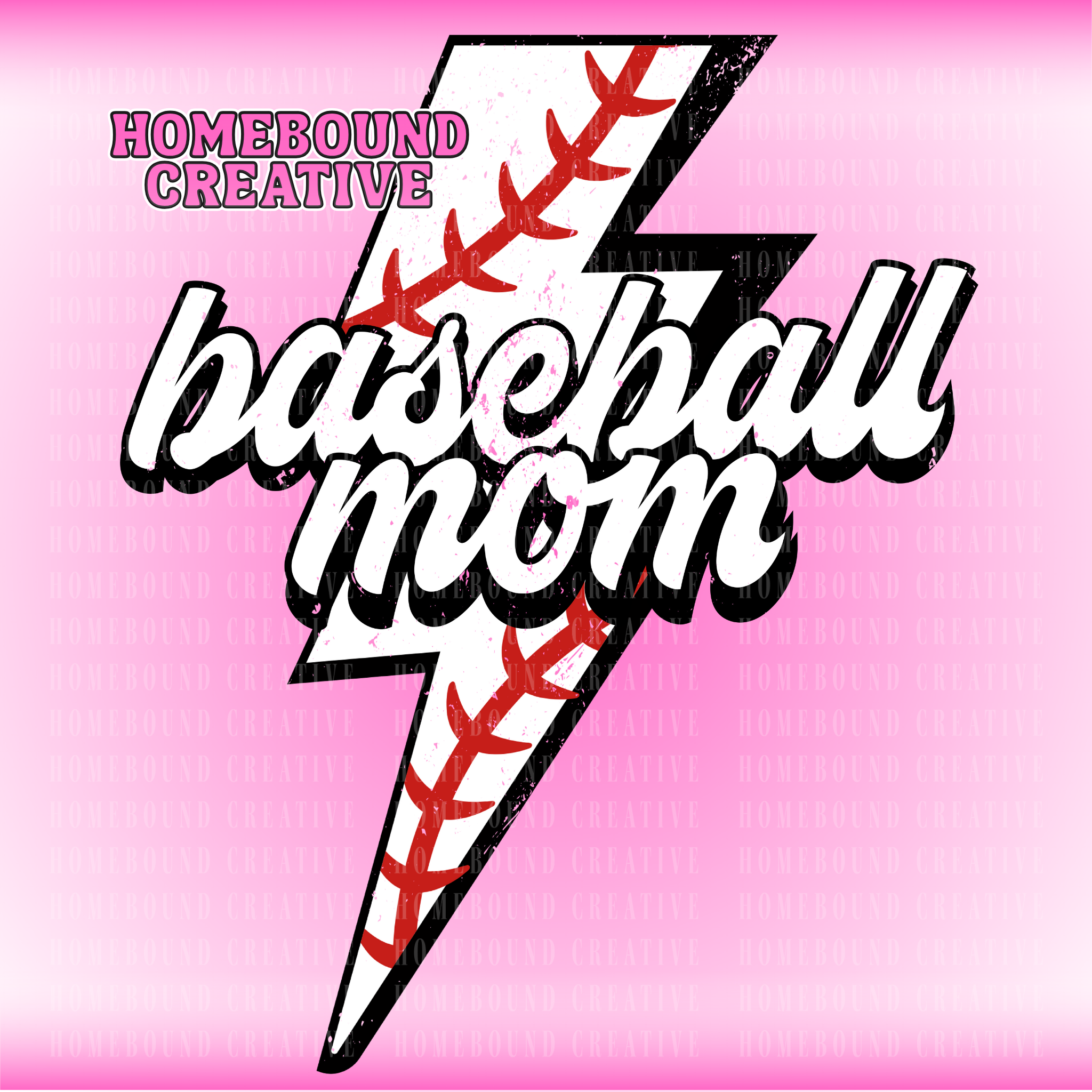 Lightning Baseball Mom PNG
