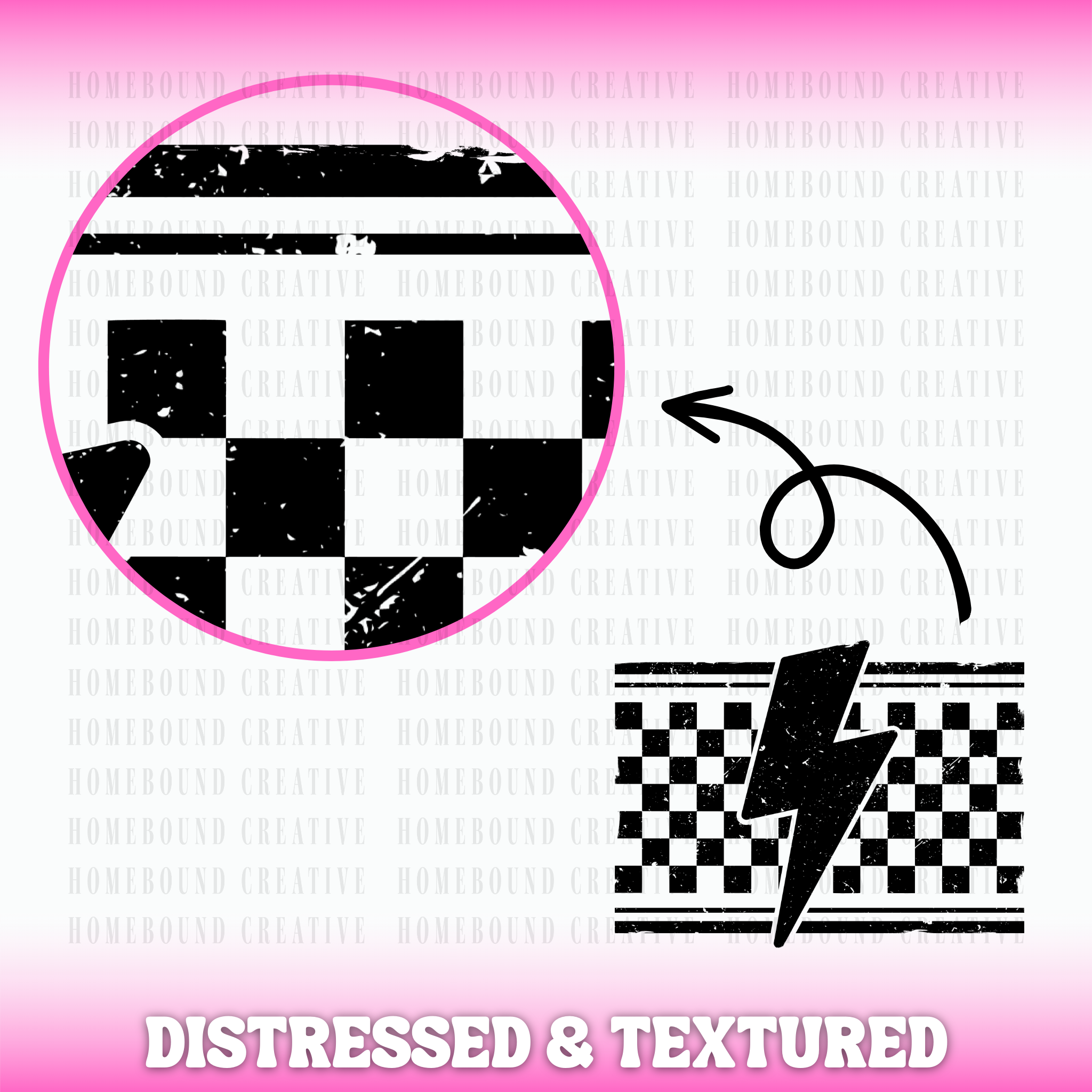 Grunge Checkered Lightning PNG