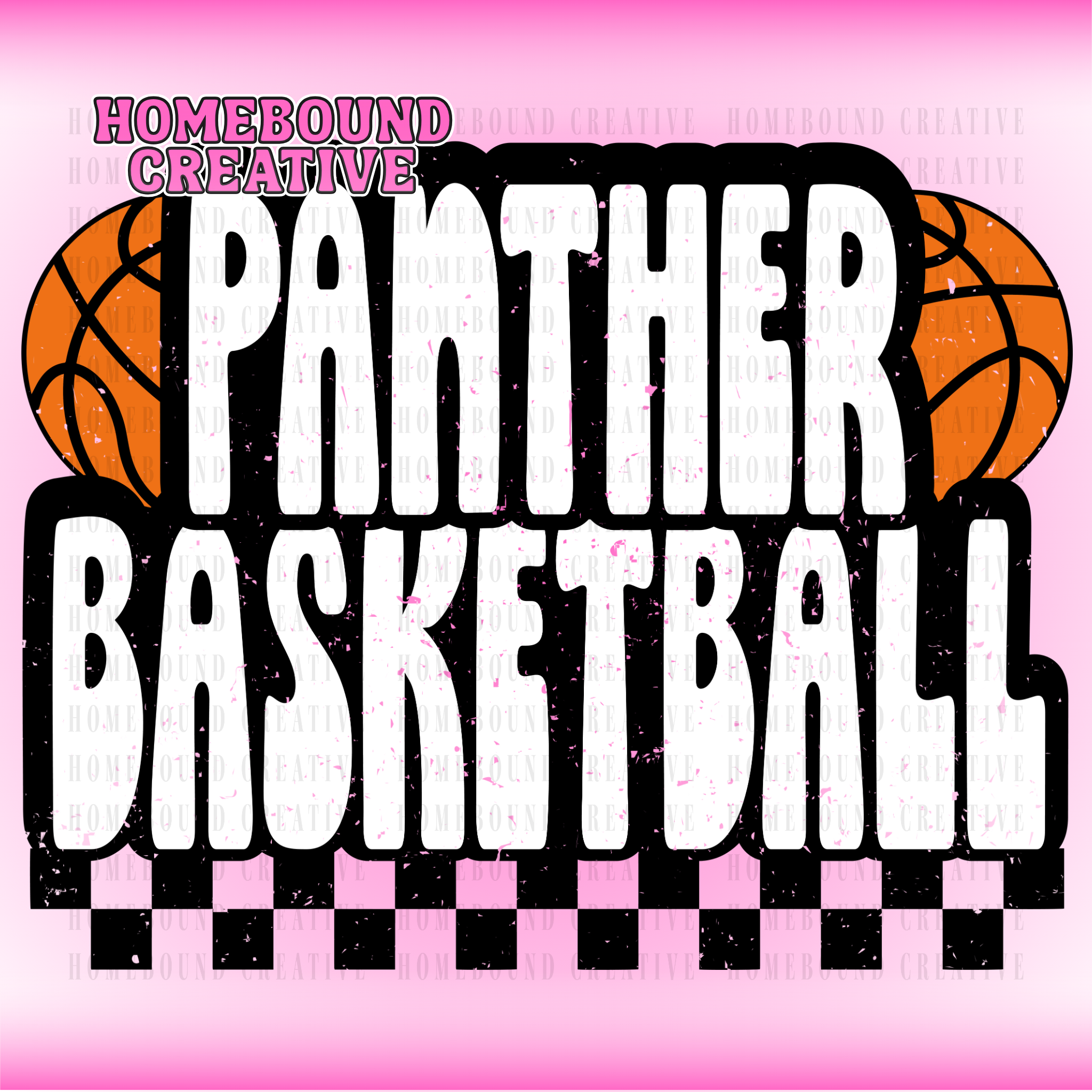Checkerd Panthers Basketball PNG