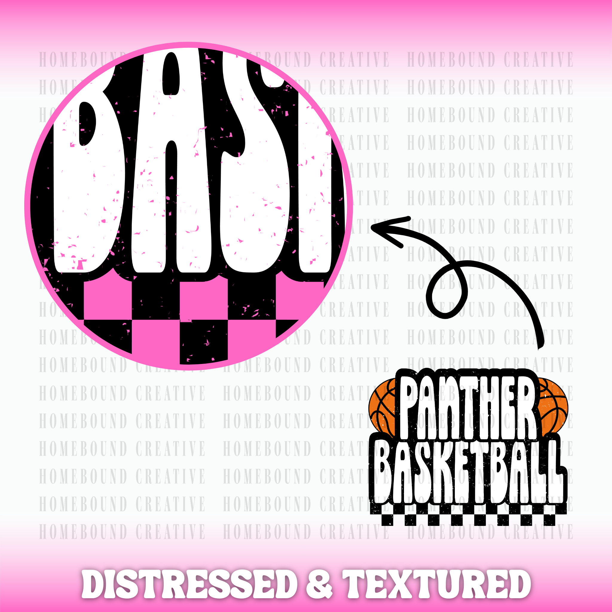 Checkerd Panthers Basketball PNG