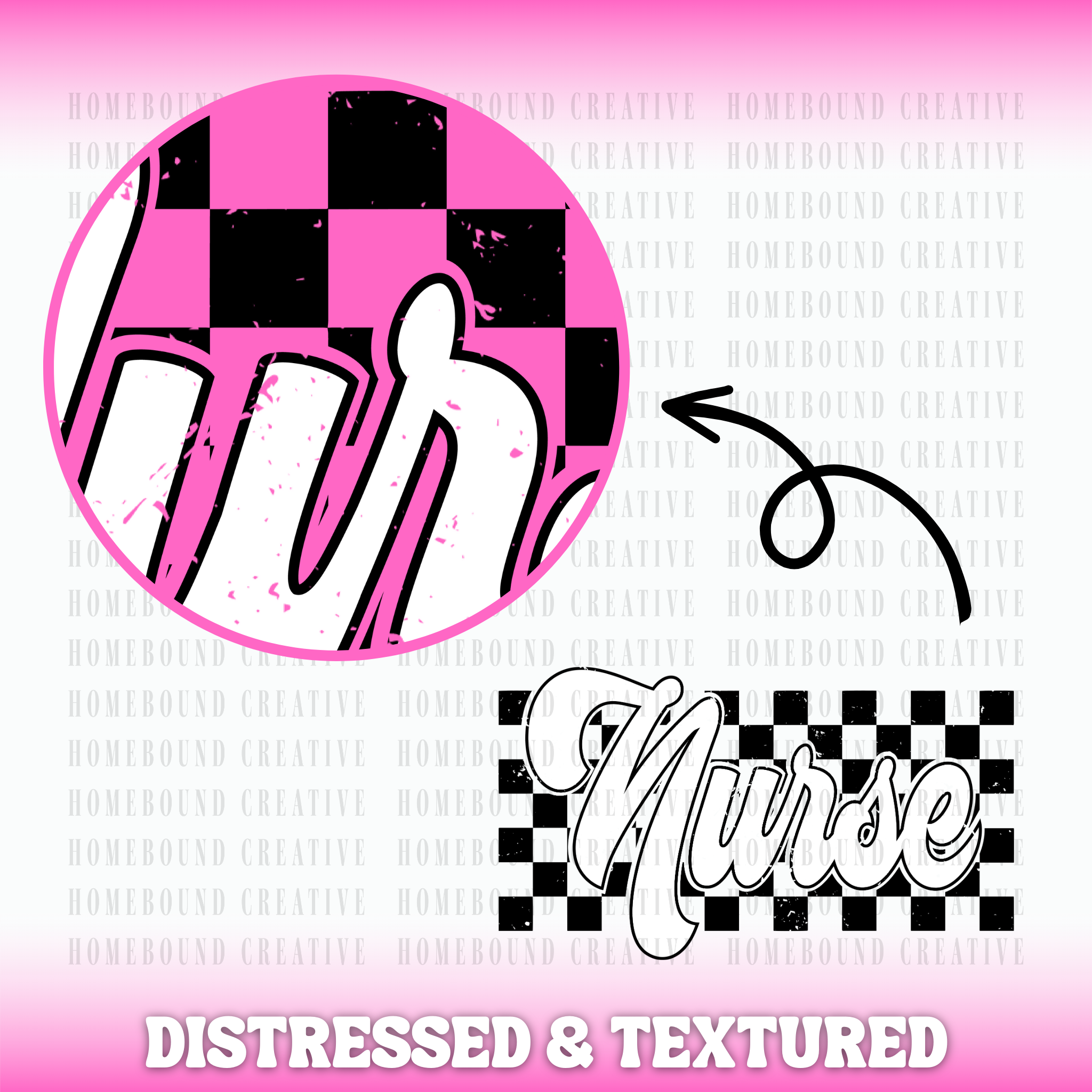 Retro Checkered Nurse PNG