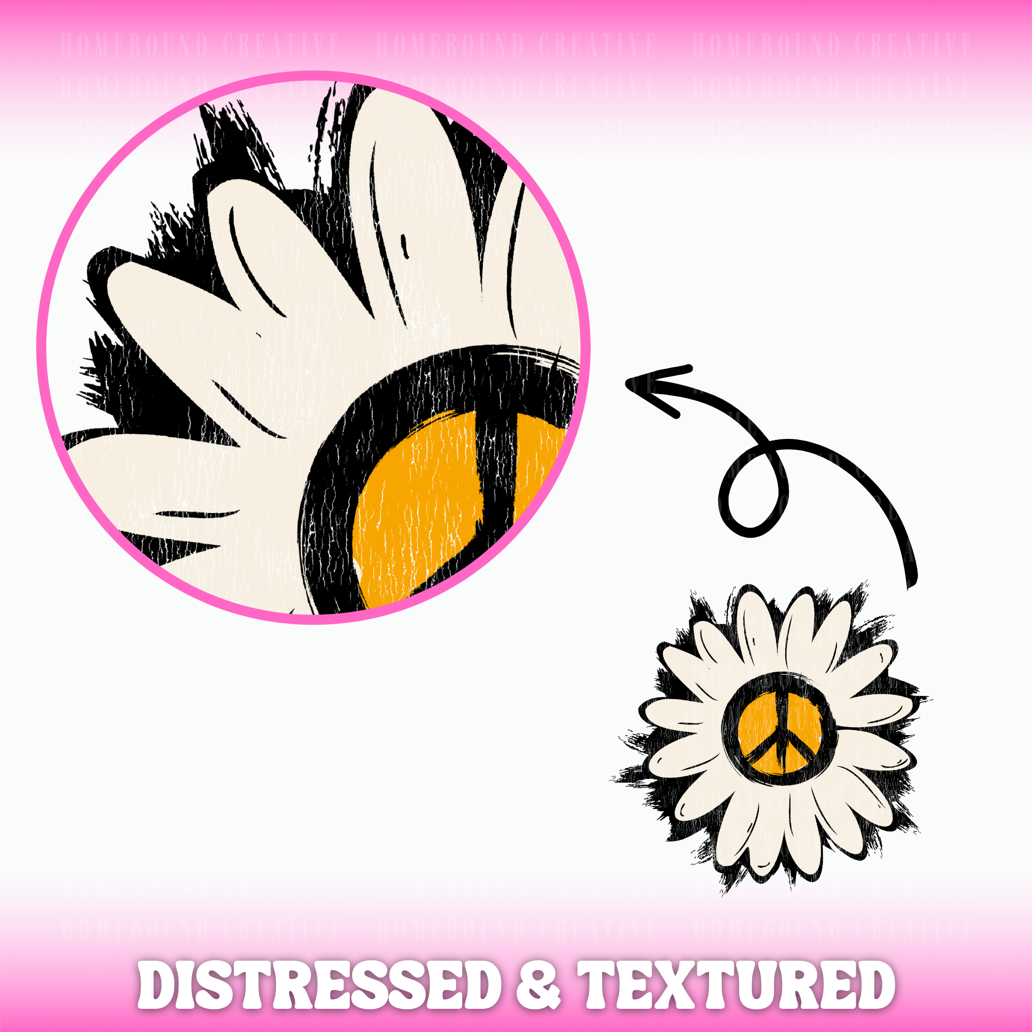 Grunge Peace Daisy PNG