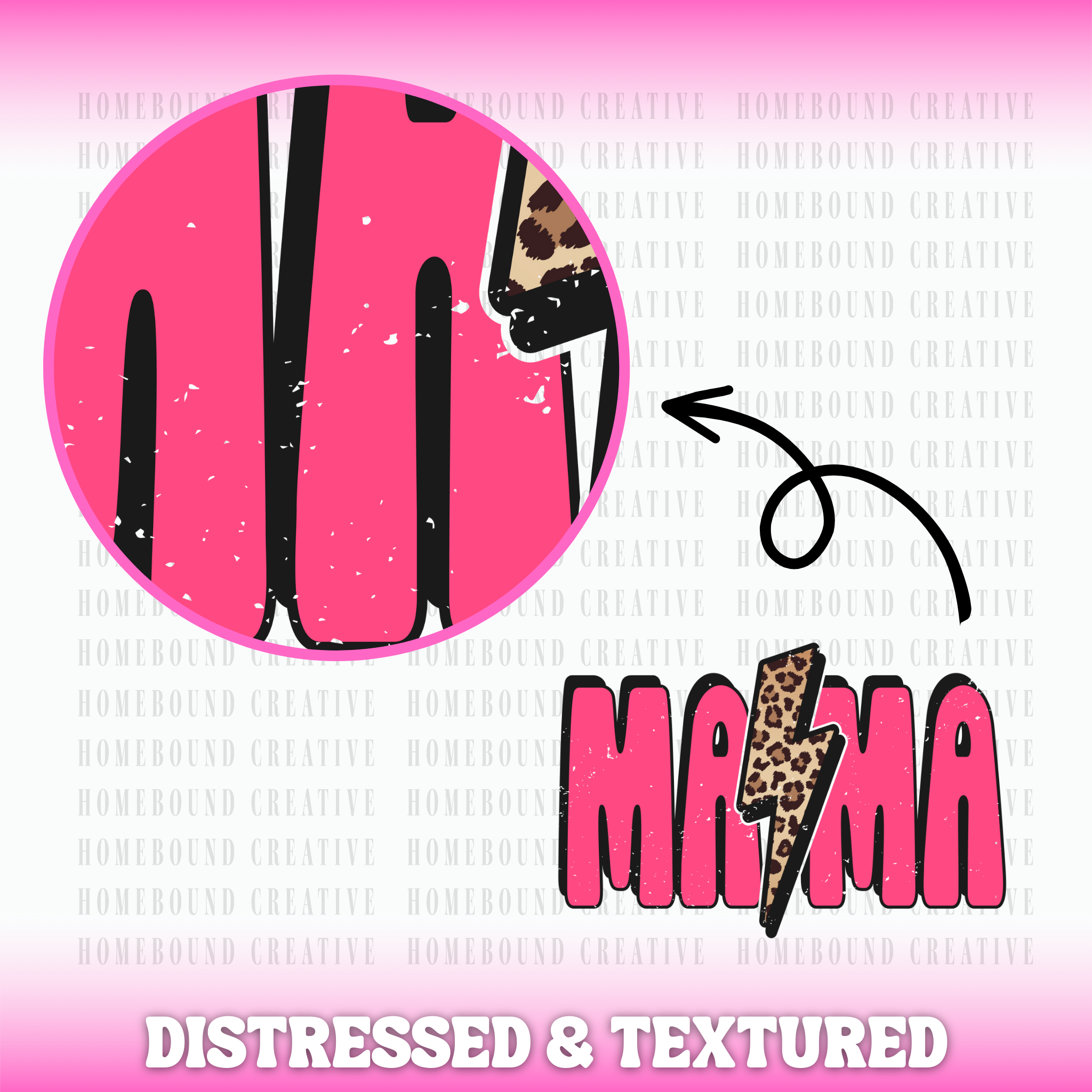 Pink Mama Leopard Lightning PNG