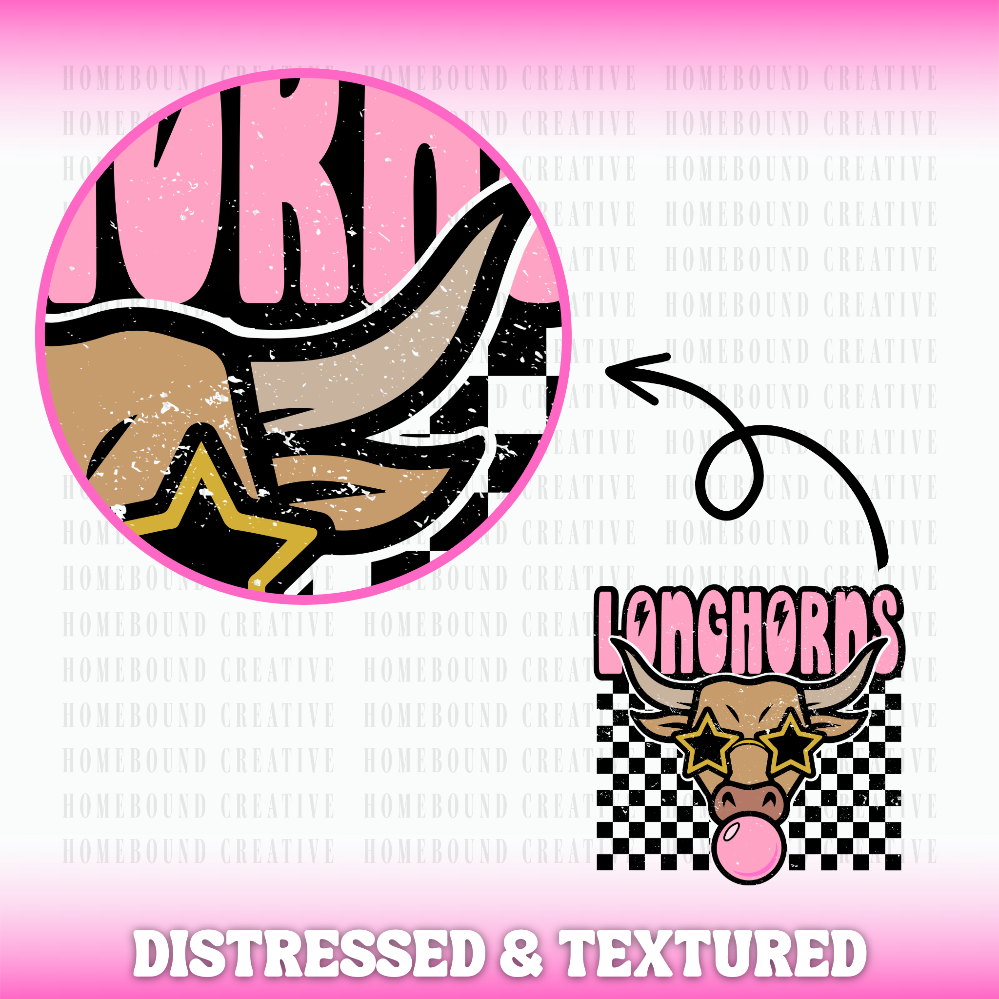 Longhorns Pink Bubblegum PNG