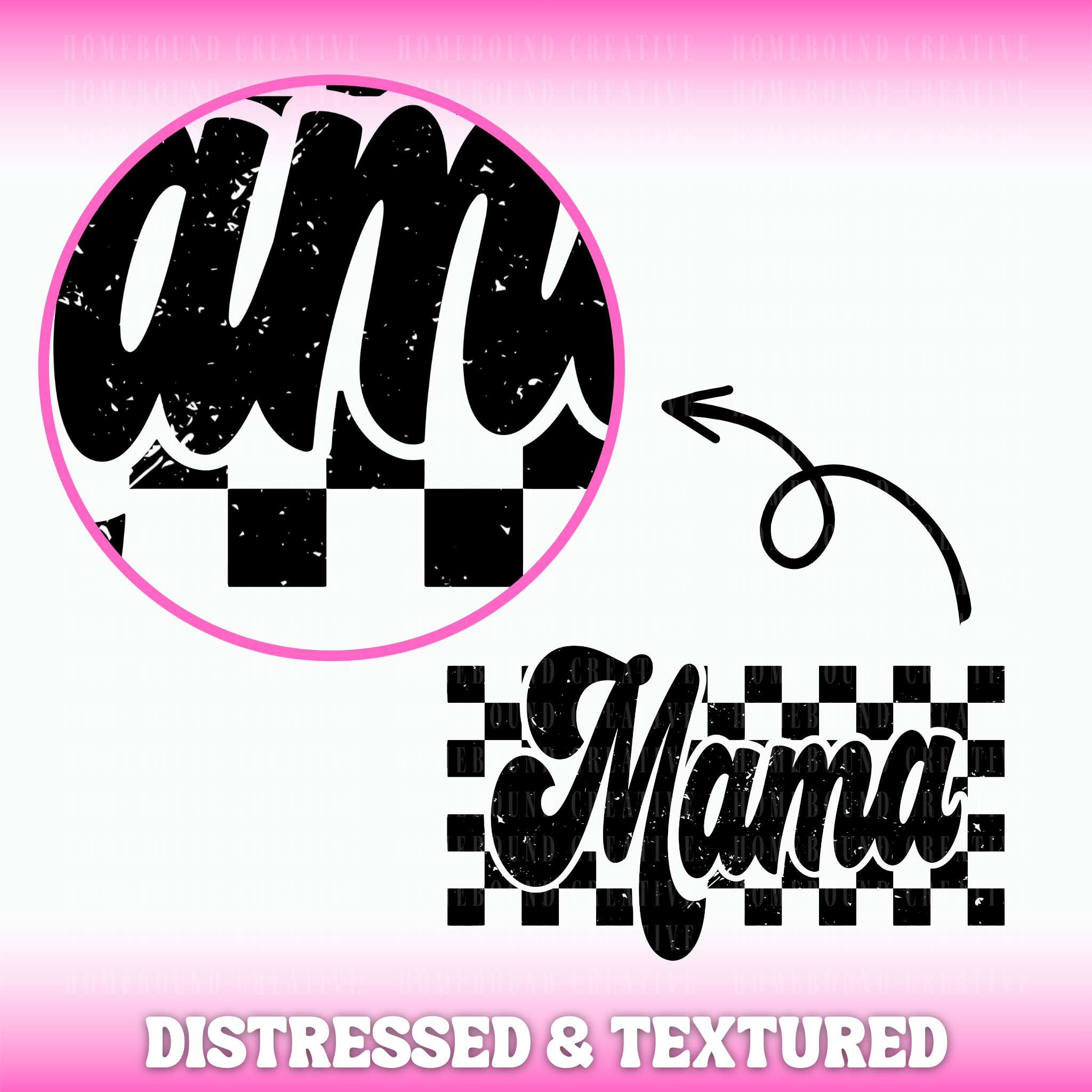 Retro Checkered Mama PNG