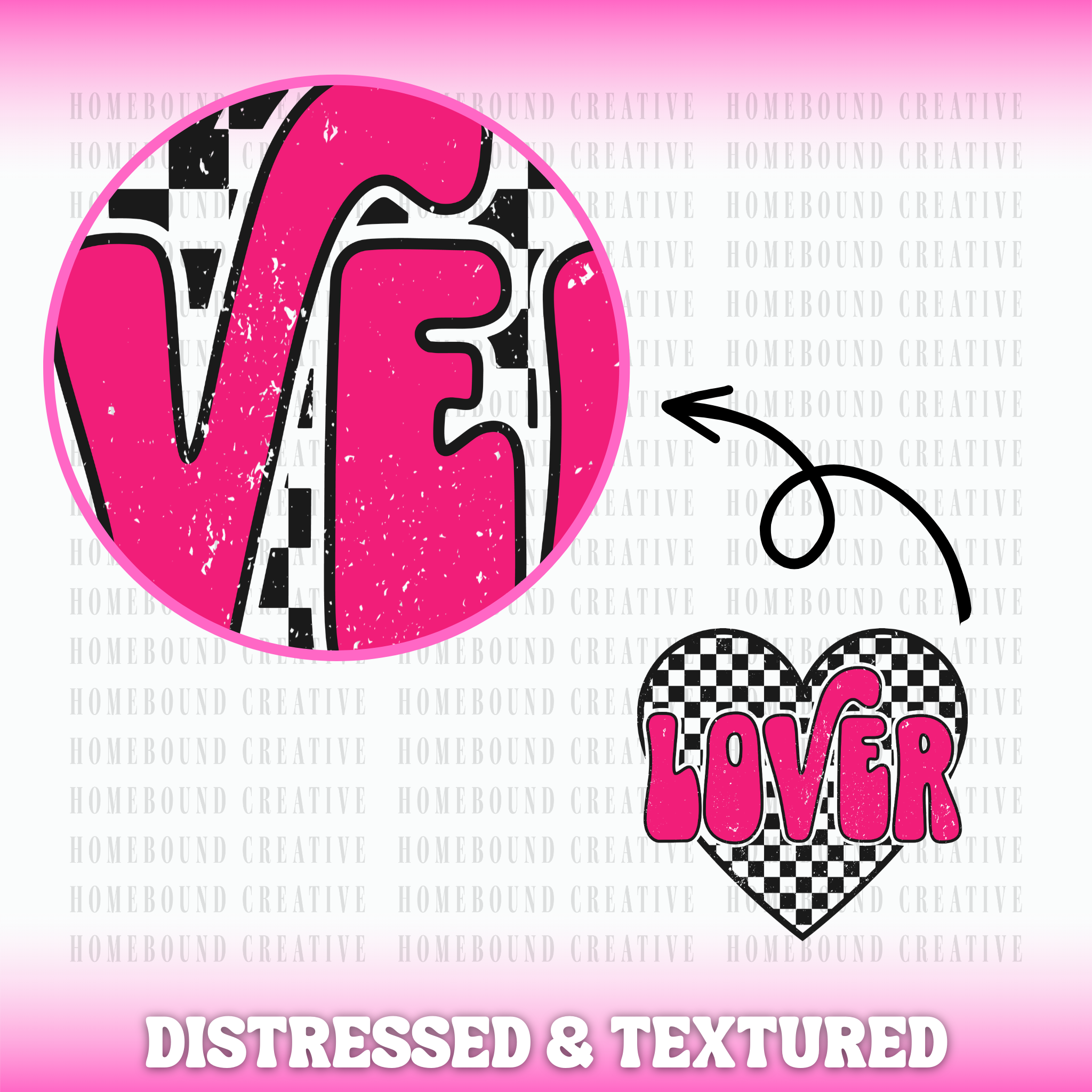 Checkered Heart Lover PNG