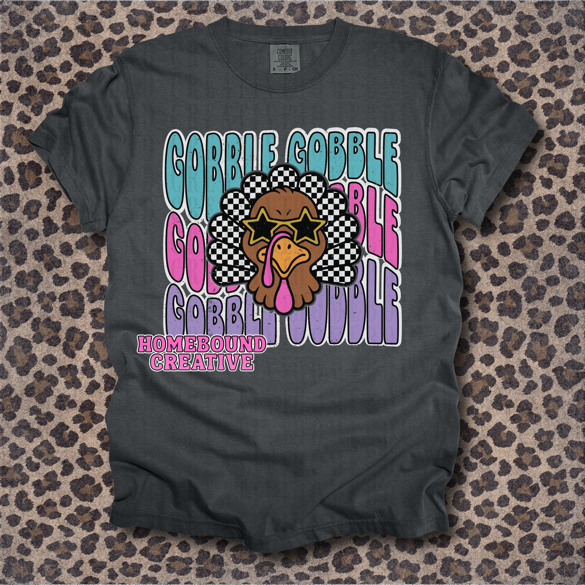 Neon Checkered Gobble PNG