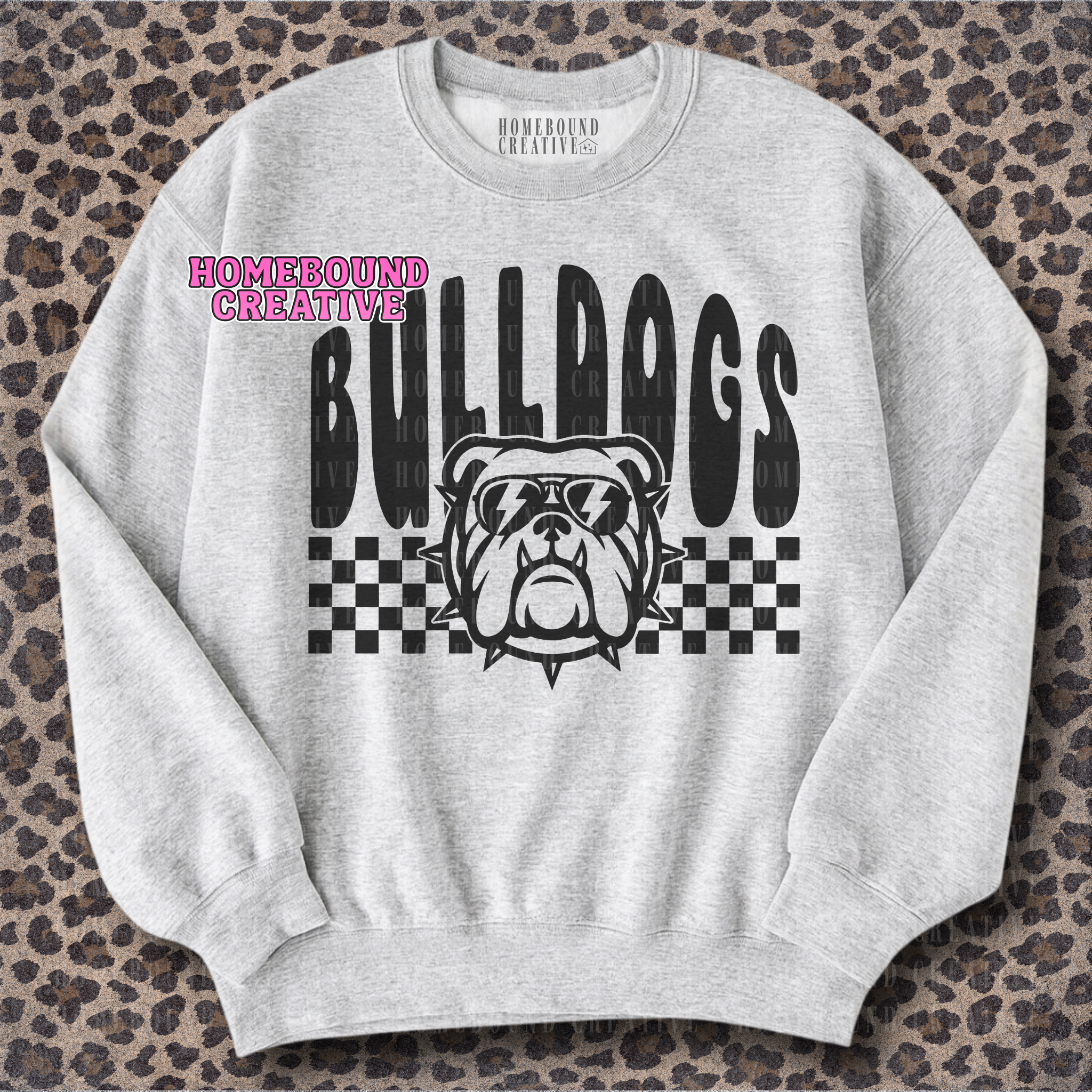 Checkered Arc Bulldogs SVG + PNG
